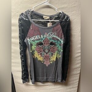 Angels & Diamonds Lace Rhinestone Long Sleeve, Large, BUCKLE, NWT